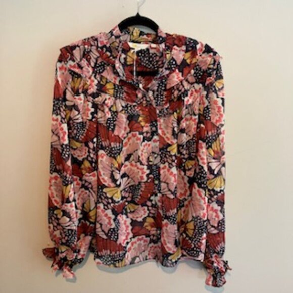 NWT Boden Ruffle neck shirt MUL size 10 - Picture 2 of 11